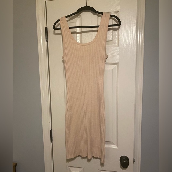 Steve Madden Dresses & Skirts - Steve Madden BB Dakota - Cream Ribbed Midi Dress